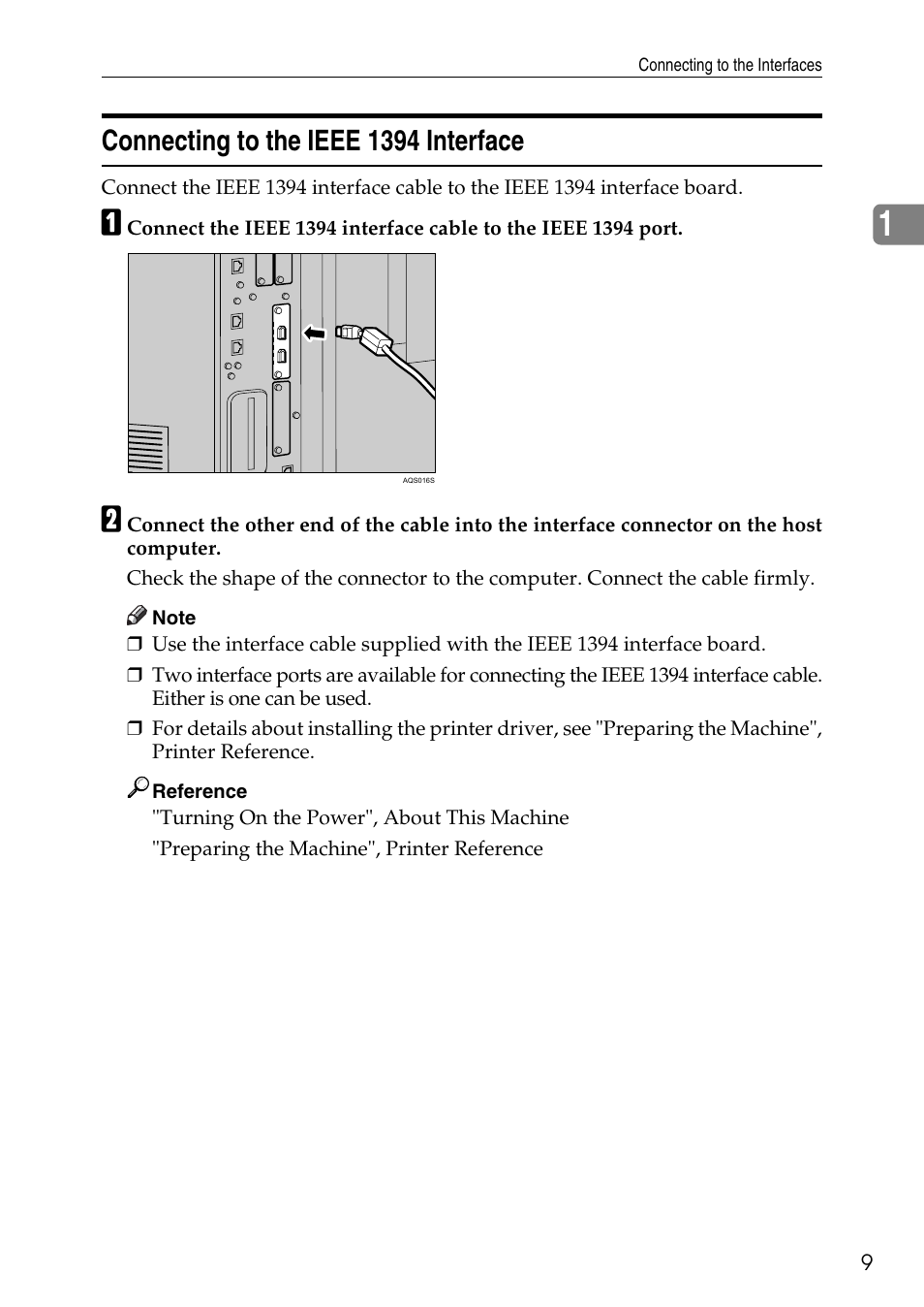 Connecting to the ieee 1394 interface | Ricoh LD435c User Manual | Page 17 / 325