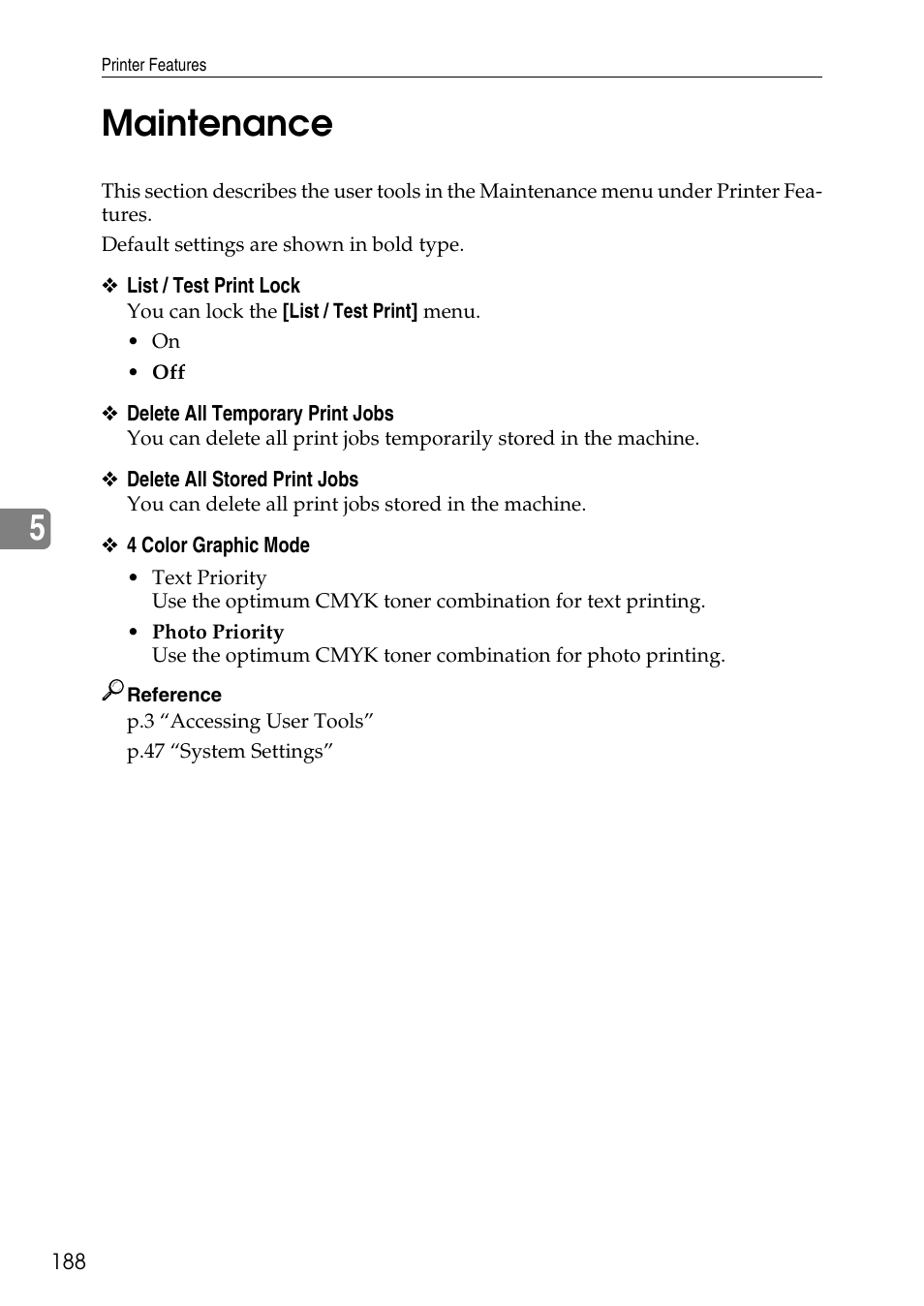 Maintenance, 5maintenance | Ricoh LD435c User Manual | Page 196 / 325