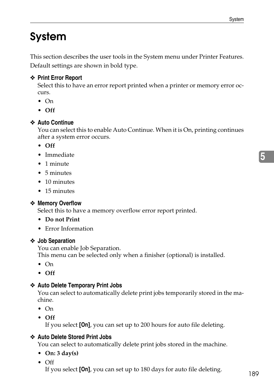 System, 5system | Ricoh LD435c User Manual | Page 197 / 325