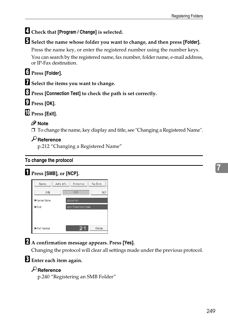 To change the protocol | Ricoh LD435c User Manual | Page 257 / 325