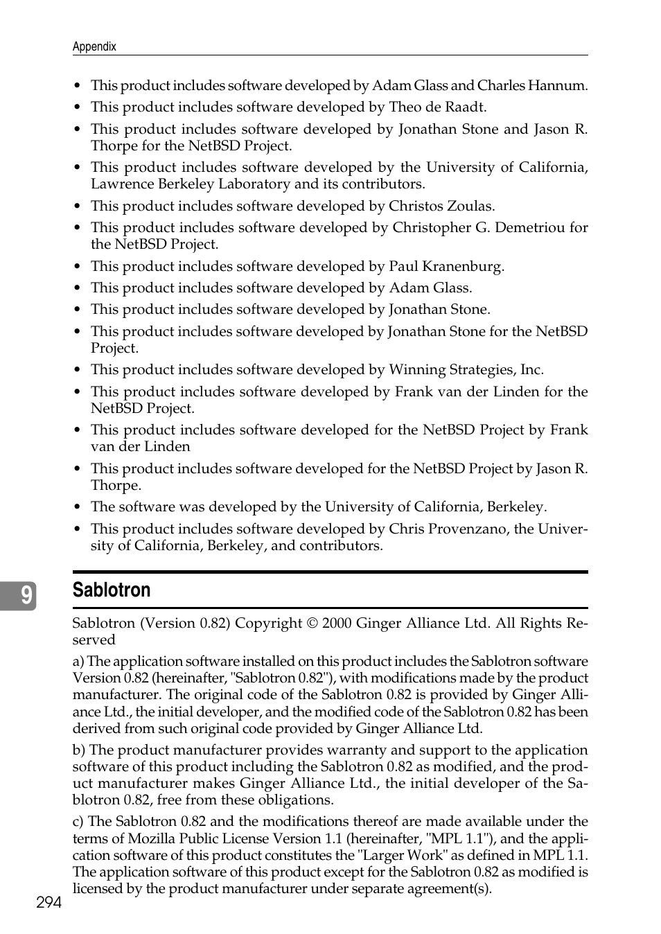 Sablotron | Ricoh LD435c User Manual | Page 302 / 325
