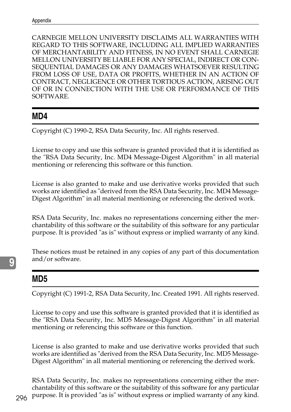 Md4 md5 | Ricoh LD435c User Manual | Page 304 / 325
