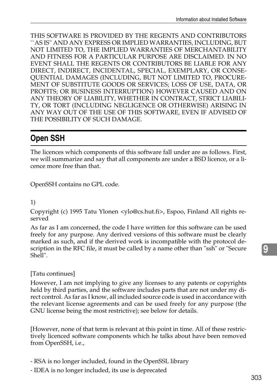 Open ssh | Ricoh LD435c User Manual | Page 311 / 325