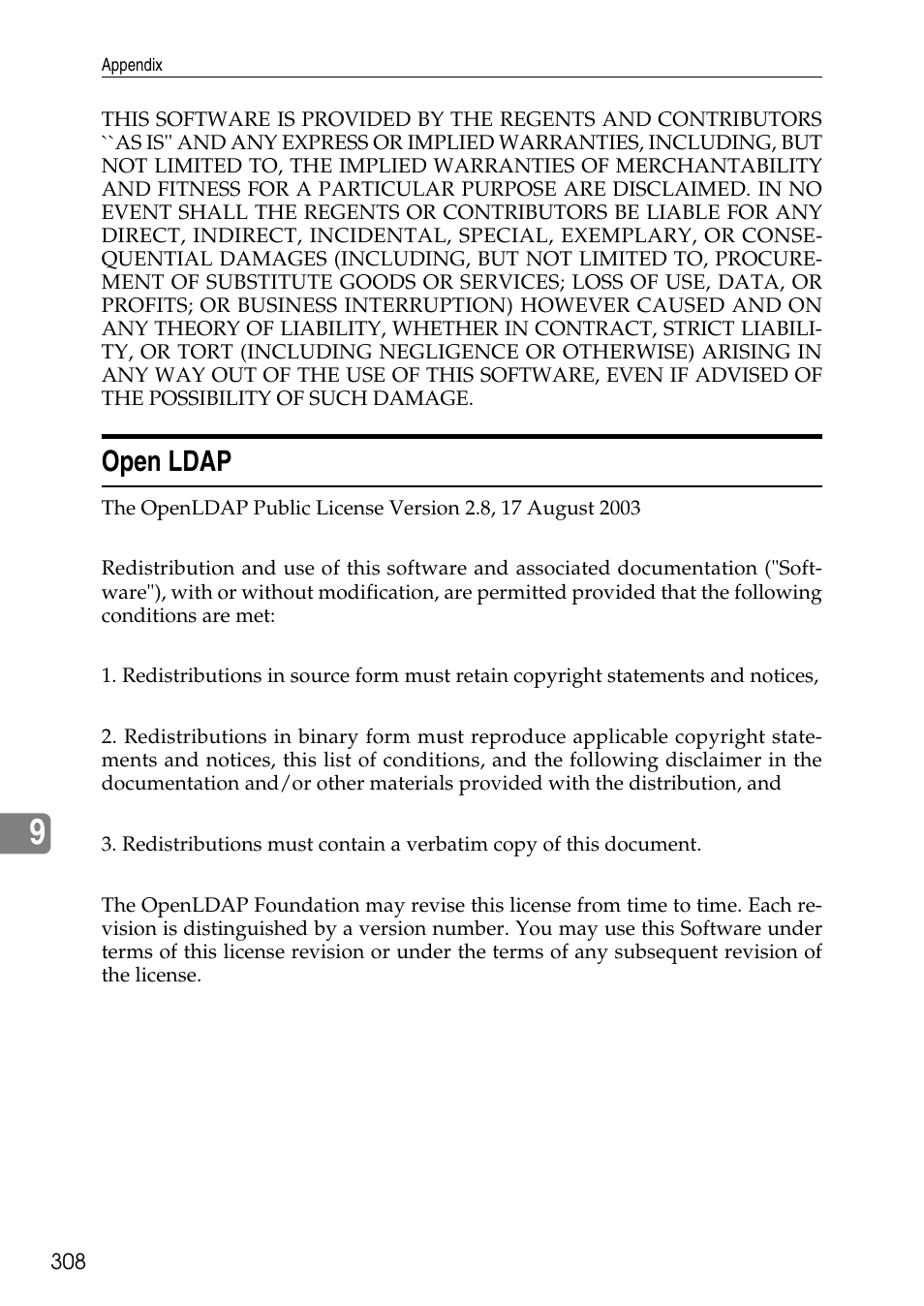 Open ldap | Ricoh LD435c User Manual | Page 316 / 325