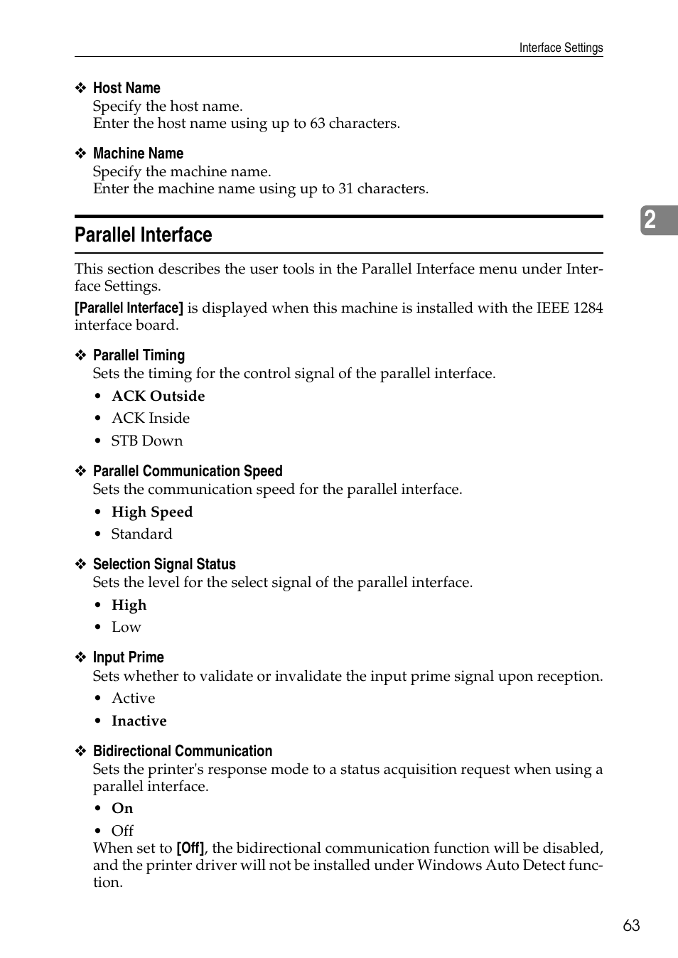 Parallel interface | Ricoh LD435c User Manual | Page 71 / 325