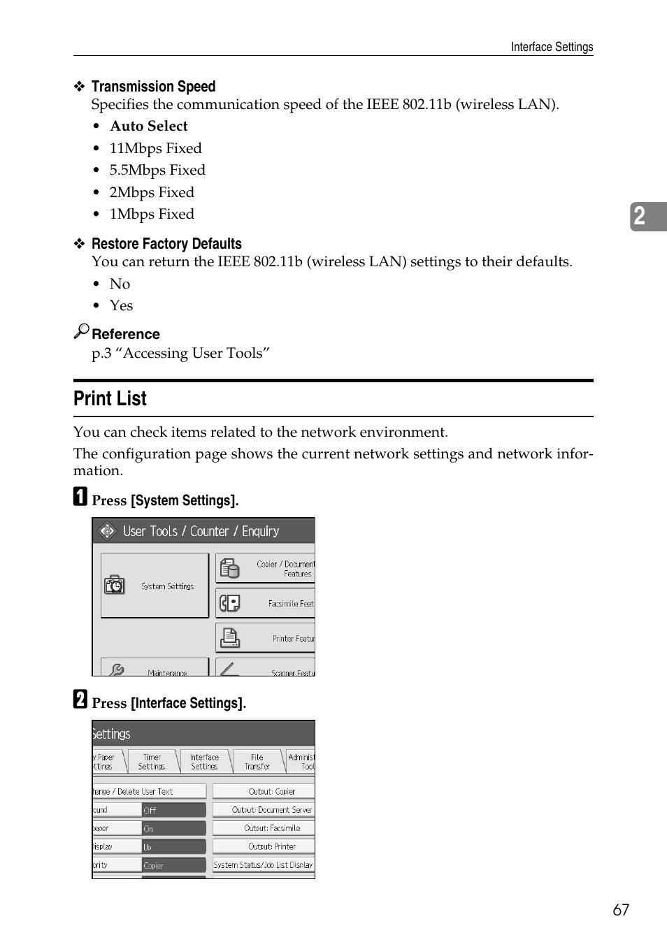 Print list | Ricoh LD435c User Manual | Page 75 / 325