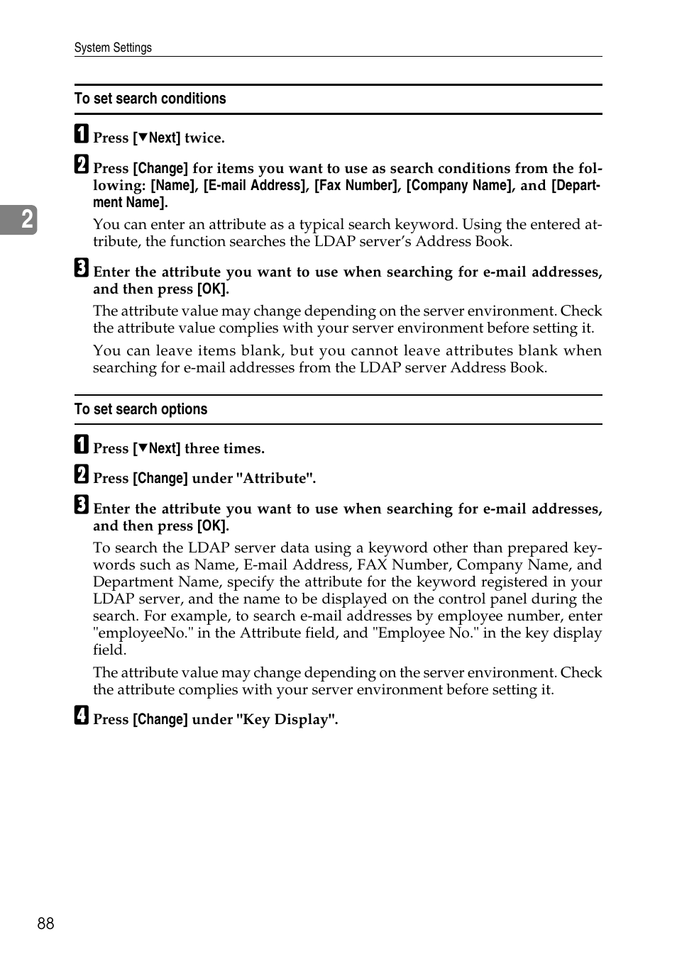 To set search conditions, To set search options | Ricoh LD435c User Manual | Page 96 / 325