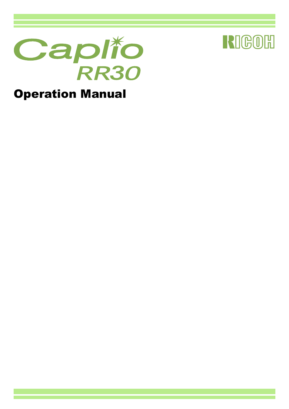 Ricoh Caplio RR30 User Manual | 156 pages