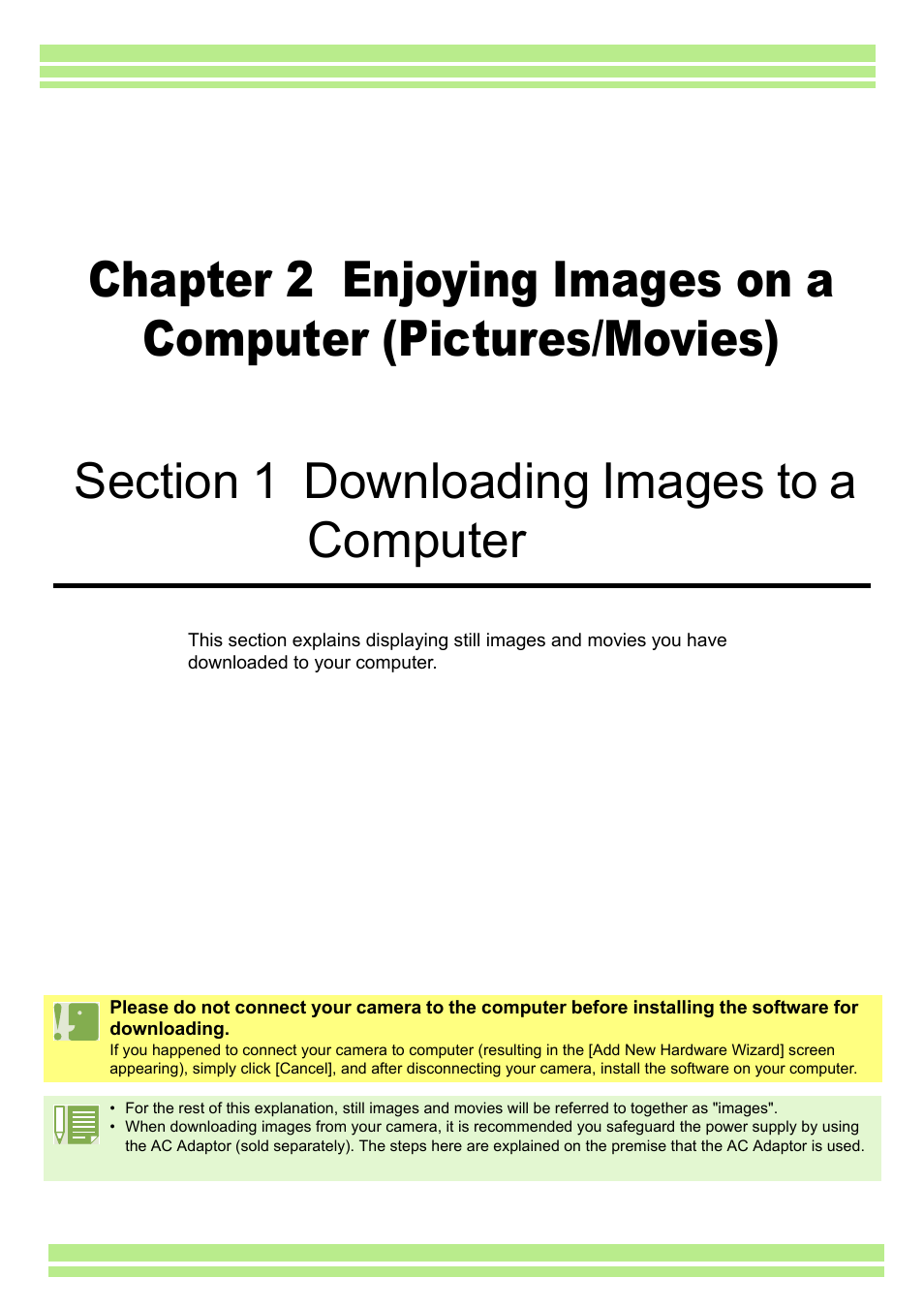 Section 1 downloading images to a computer | Ricoh Caplio RR30 User Manual | Page 104 / 156