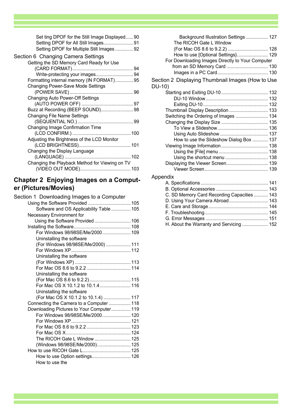 Ricoh Caplio RR30 User Manual | Page 4 / 156