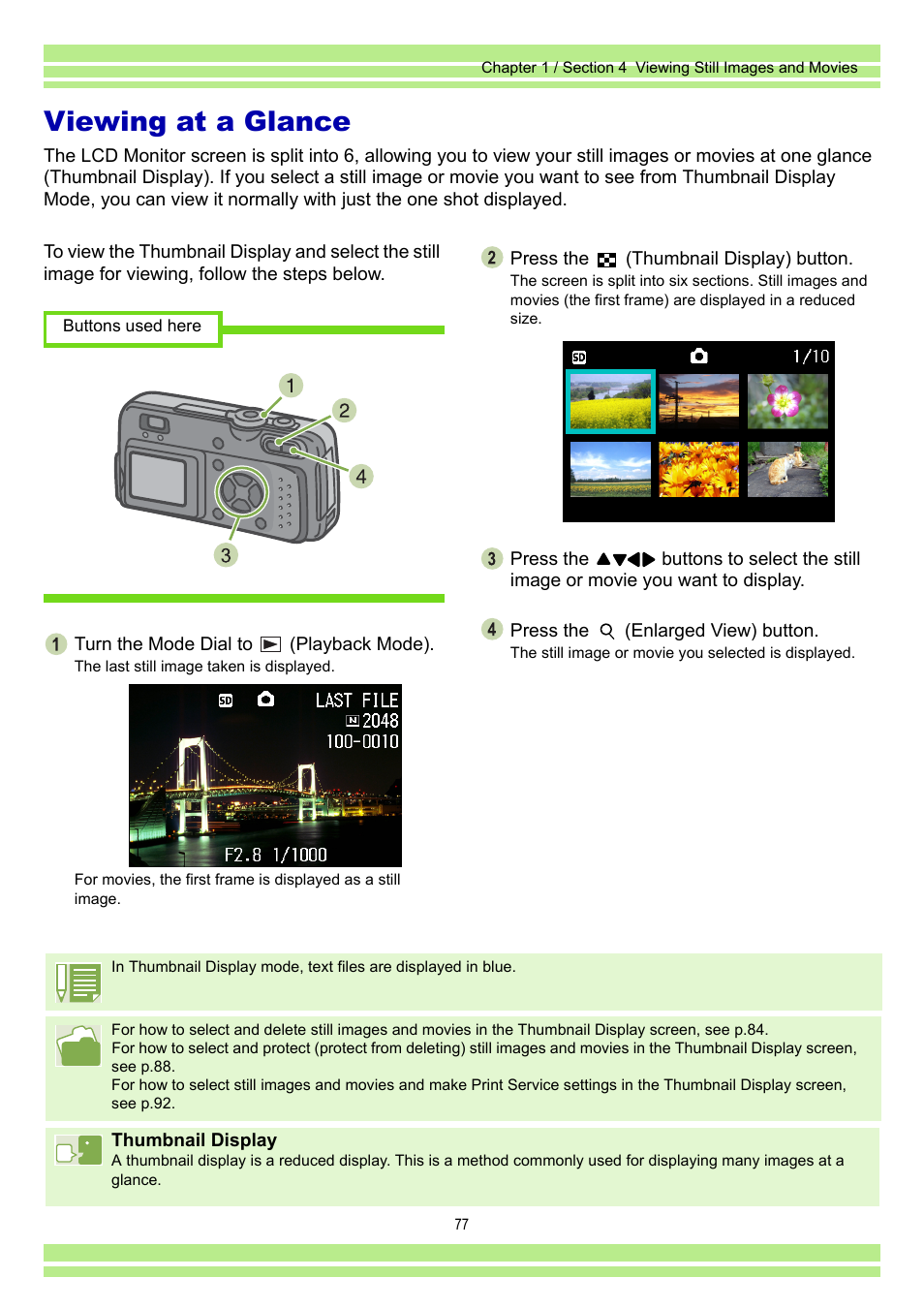 Viewing at a glance | Ricoh Caplio RR30 User Manual | Page 77 / 156