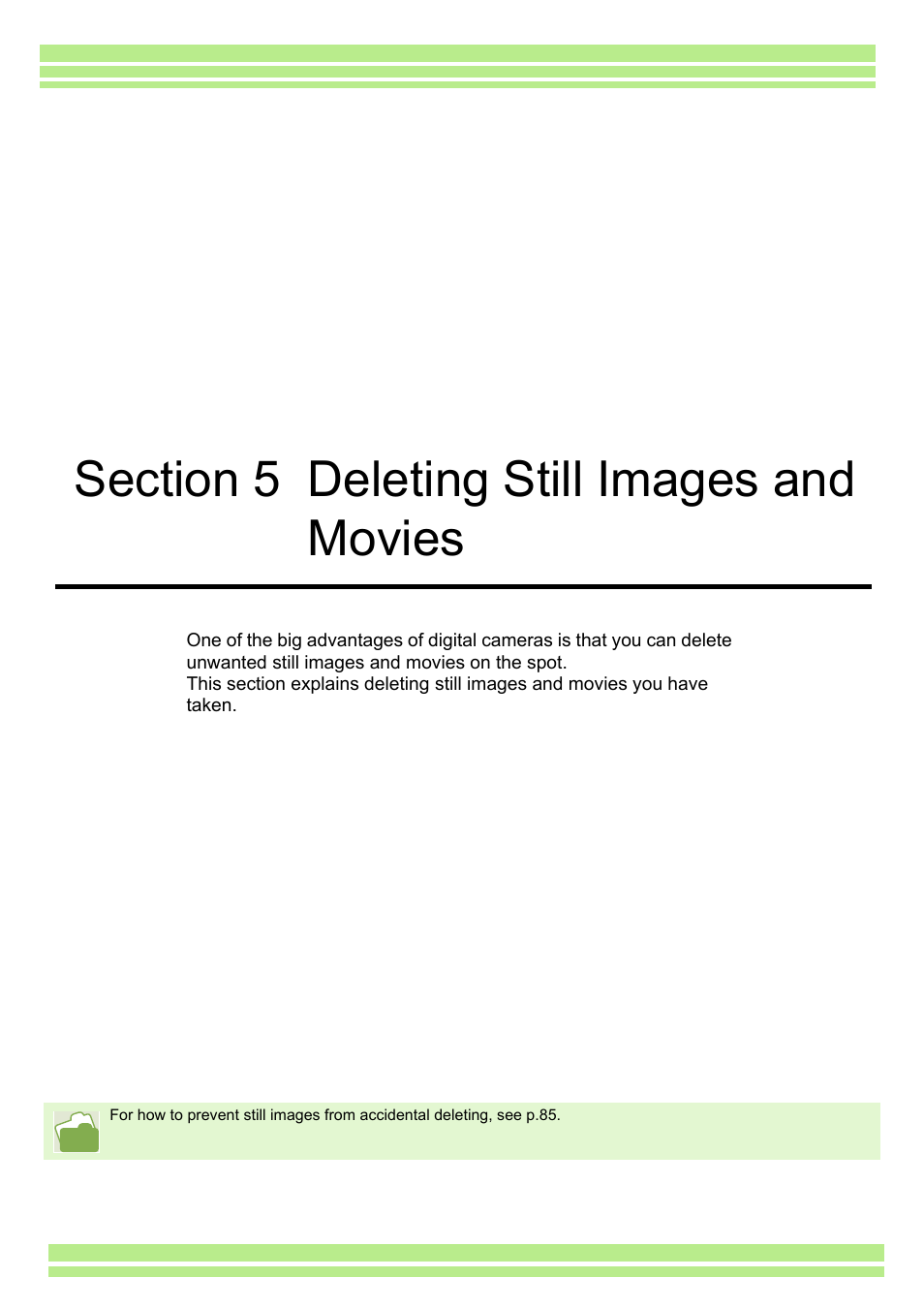 Section 5 deleting still images and movies | Ricoh Caplio RR30 User Manual | Page 81 / 156