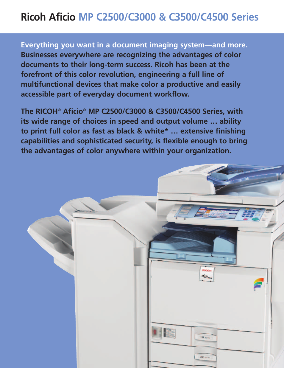 Ricoh Aficio MP C3500 Series User Manual | Page 2 / 8