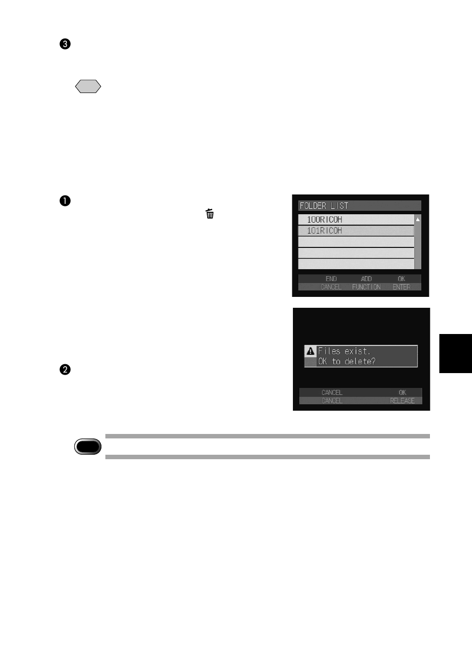 Deleting a folder | Ricoh CAMERA RDC-i500 User Manual | Page 109 / 154