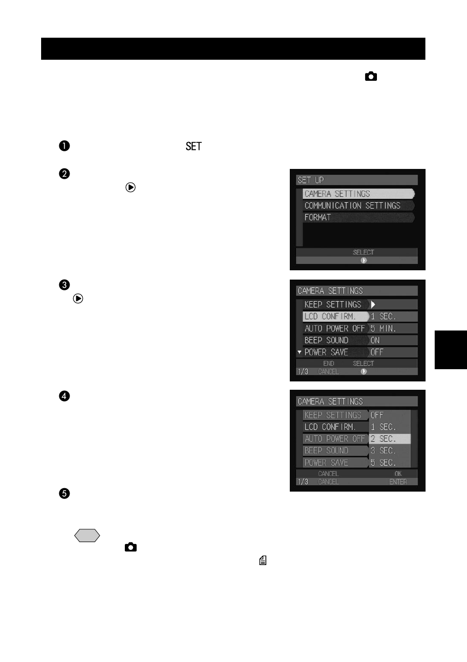 Changing the lcd confirmation time | Ricoh CAMERA RDC-i500 User Manual | Page 111 / 154