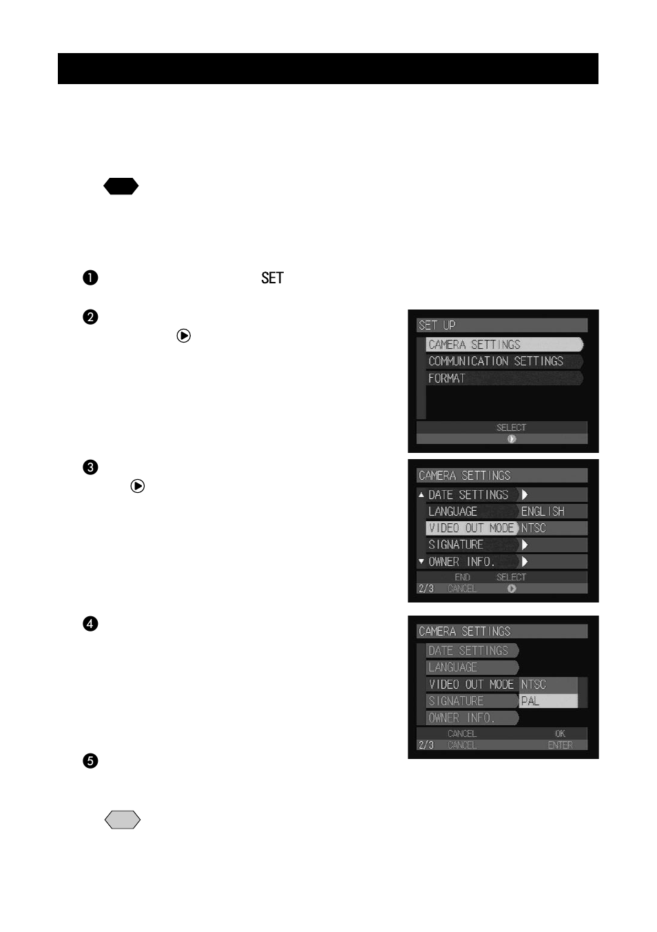Changing the video-out signal method (ntsc/pal) | Ricoh CAMERA RDC-i500 User Manual | Page 116 / 154