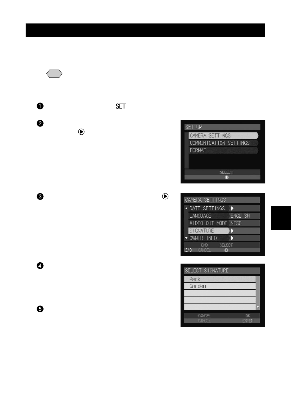 Setting a signature | Ricoh CAMERA RDC-i500 User Manual | Page 117 / 154