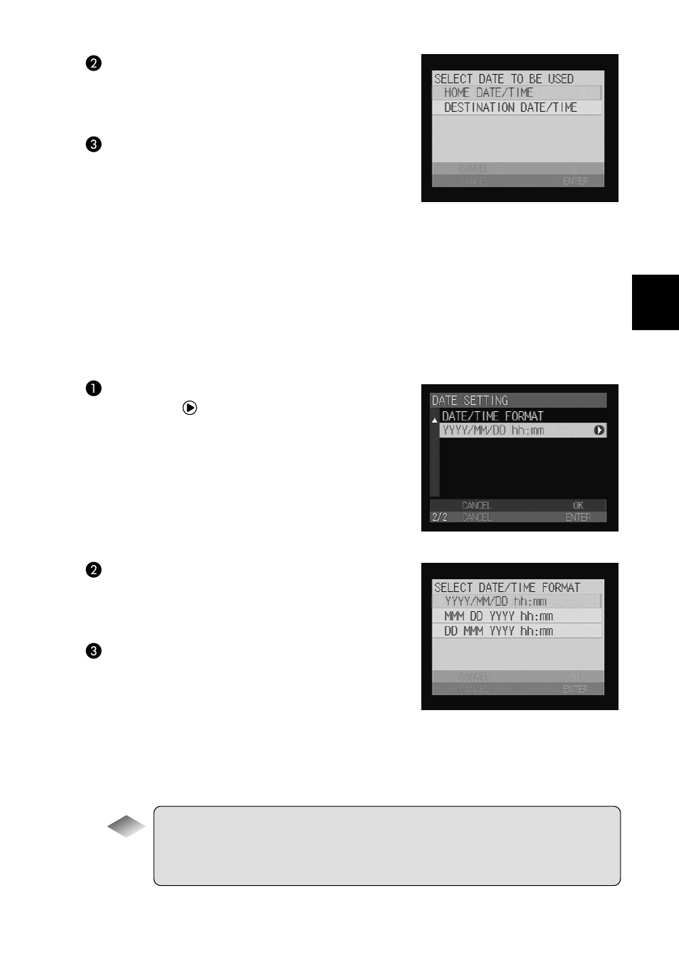 Selecting the date format, How to verify the date and time | Ricoh CAMERA RDC-i500 User Manual | Page 35 / 154