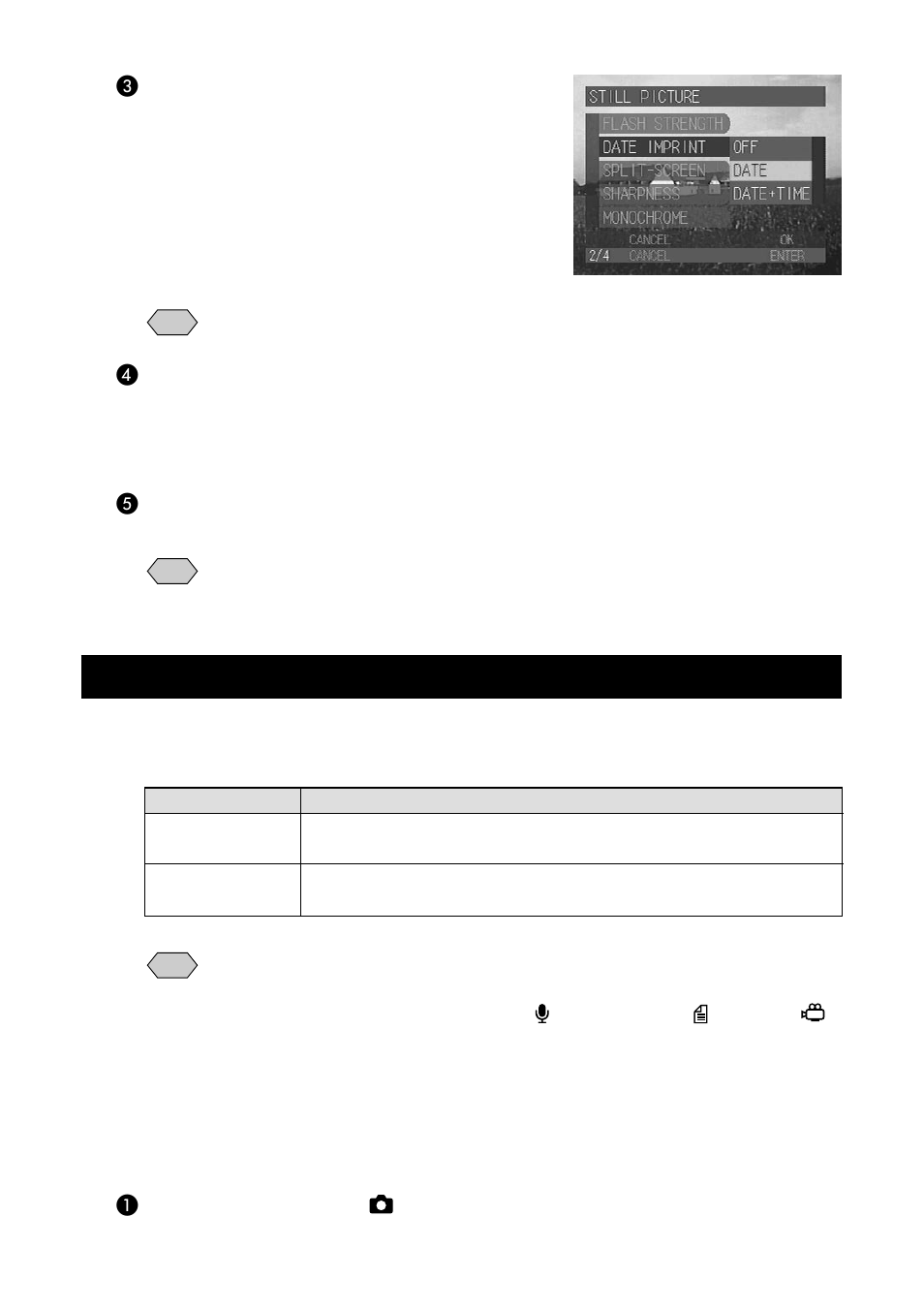 Shooting by splitting the screen (split-screen) | Ricoh CAMERA RDC-i500 User Manual | Page 70 / 154