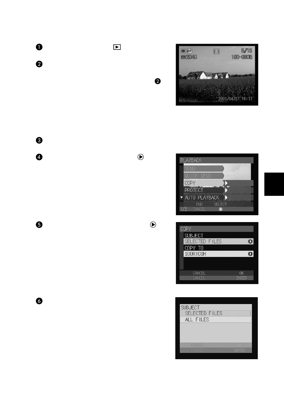 Copying a selected file | Ricoh CAMERA RDC-i500 User Manual | Page 91 / 154