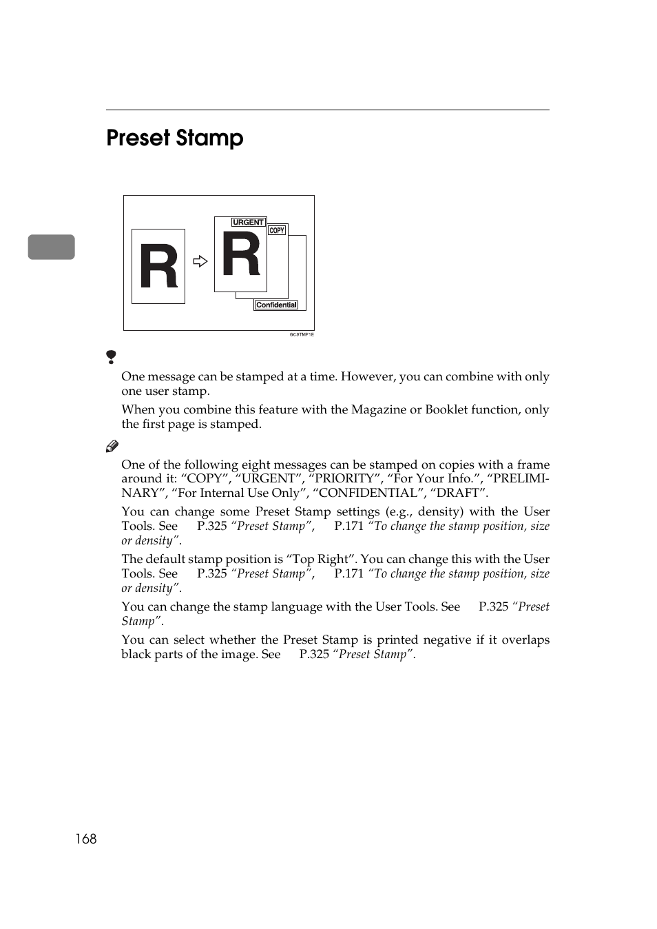 Preset stamp, 2preset stamp | Ricoh 850 User Manual | Page 216 / 804