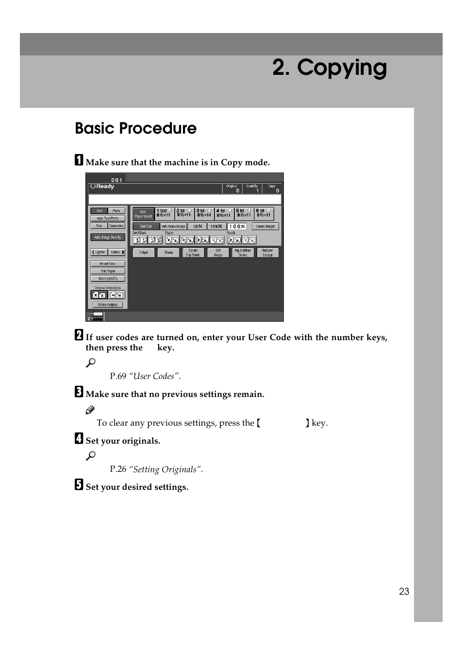  copying, Basic procedure, Copying | Ricoh 850 User Manual | Page 473 / 804