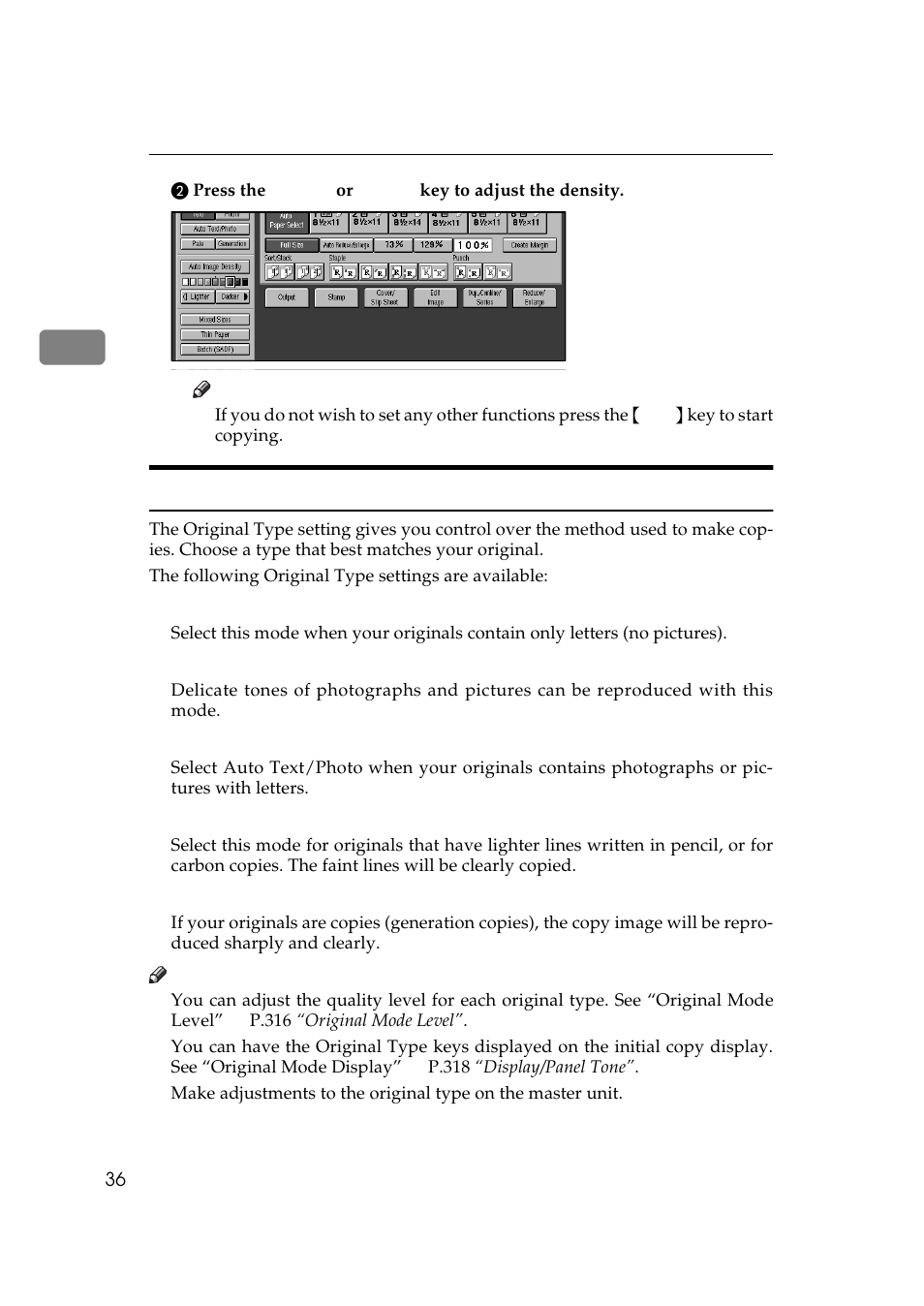 Choosing the original type | Ricoh 850 User Manual | Page 486 / 804
