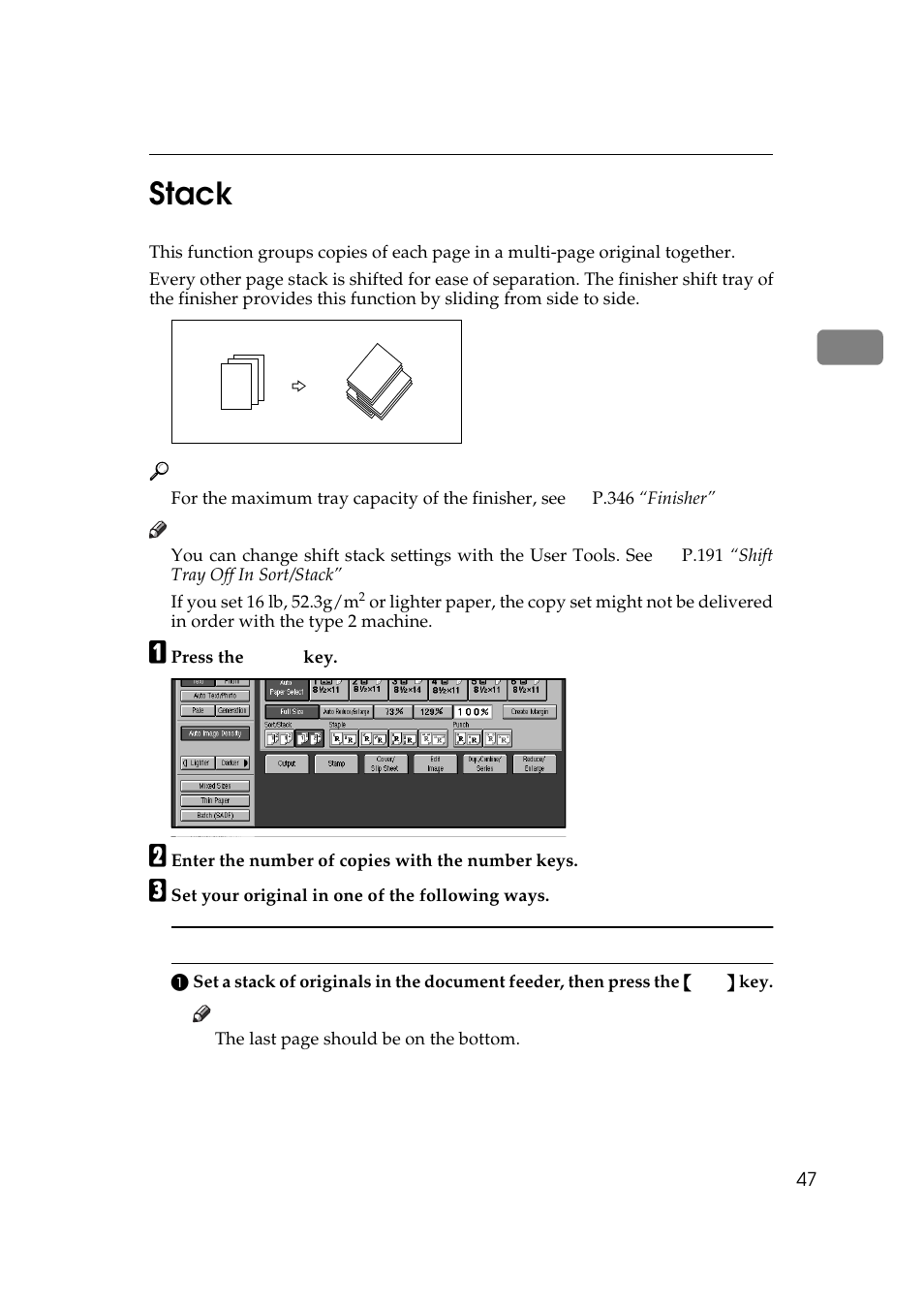 Stack, 2stack | Ricoh 850 User Manual | Page 497 / 804