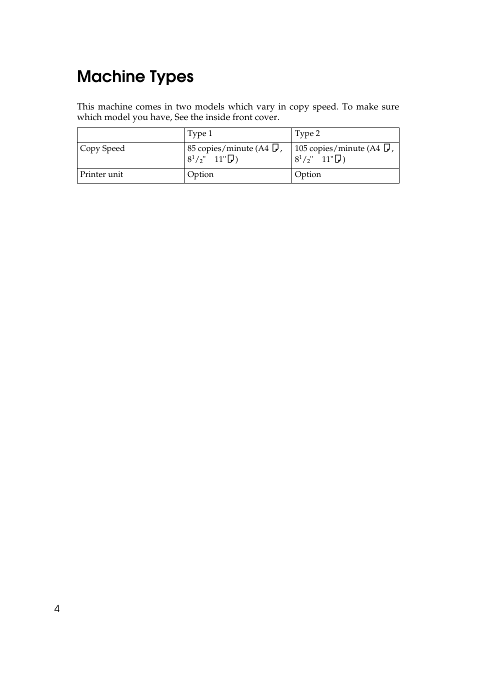 Machine types, Machine types”) | Ricoh 850 User Manual | Page 52 / 804