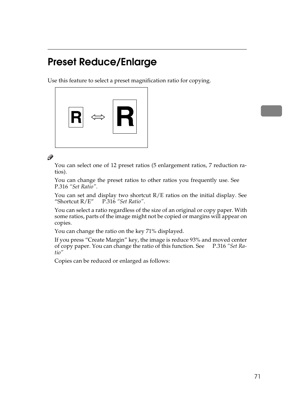 Preset reduce/enlarge, 2preset reduce/enlarge | Ricoh 850 User Manual | Page 521 / 804