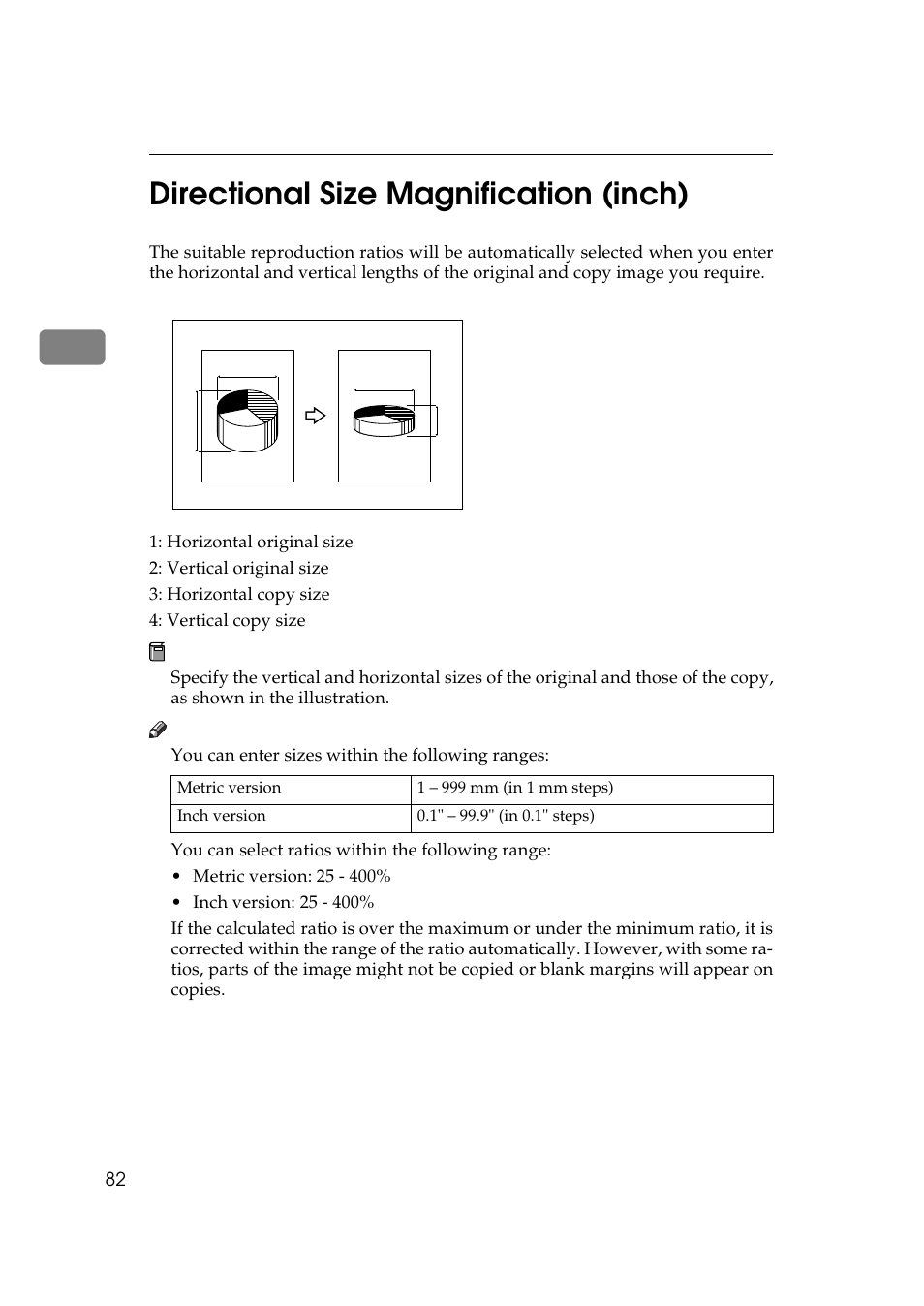Directional size magnification (inch), 2directional size magnification (inch) | Ricoh 850 User Manual | Page 532 / 804
