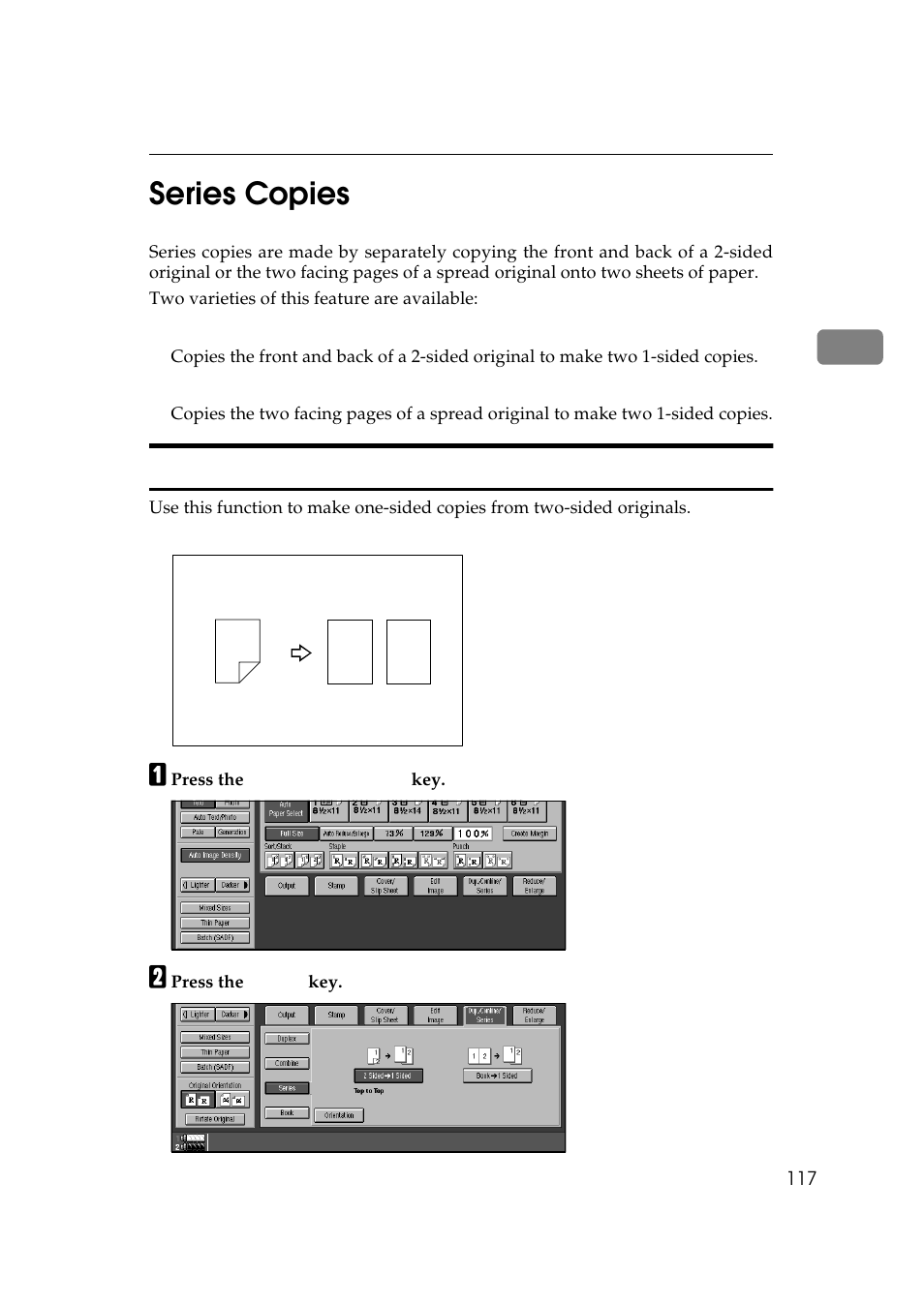 Series copies, 2 sidedæ1 sided, 2series copies | 2 sided → 1 sided | Ricoh 850 User Manual | Page 567 / 804