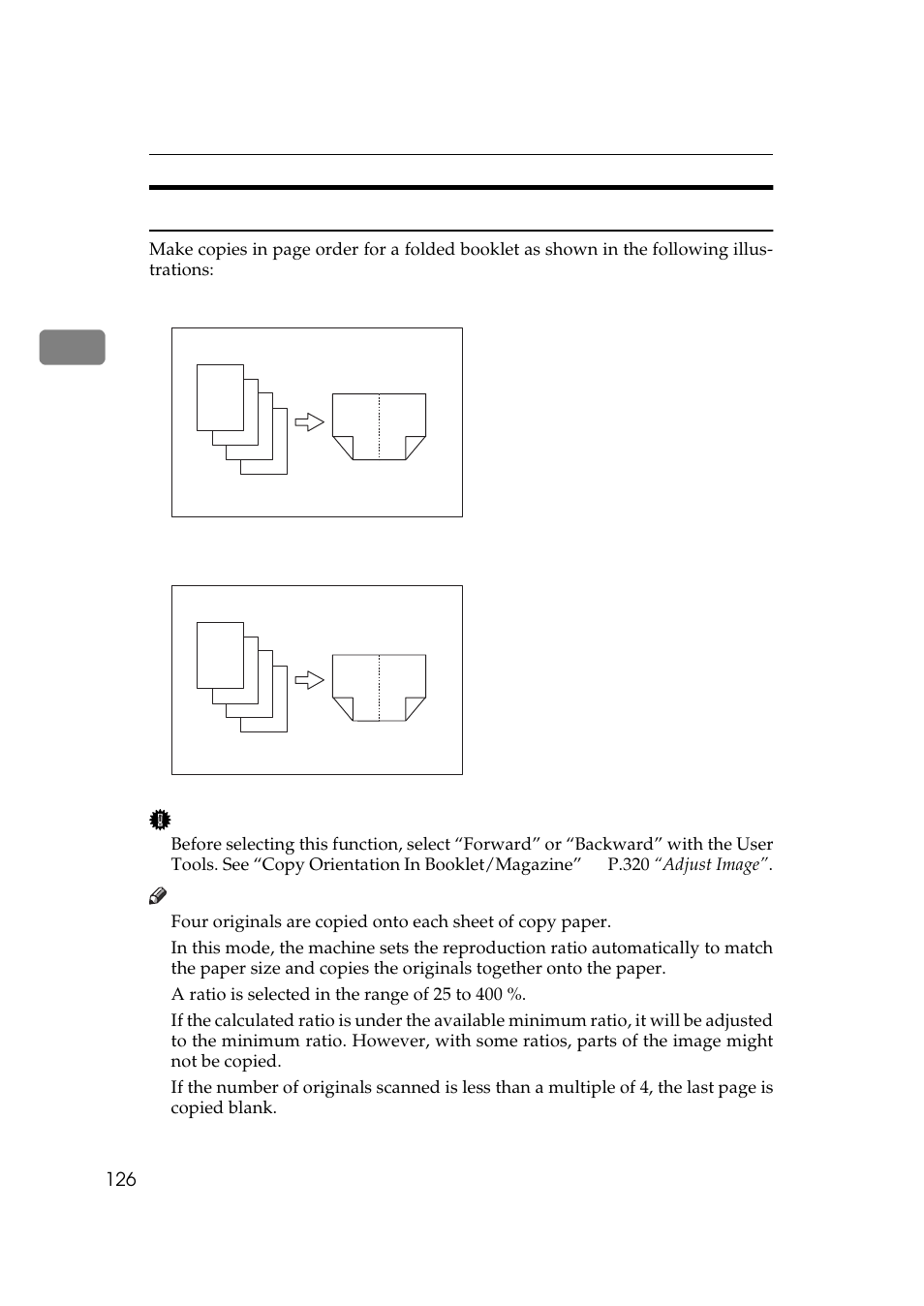 Booklet, Forward ❖ backward | Ricoh 850 User Manual | Page 576 / 804