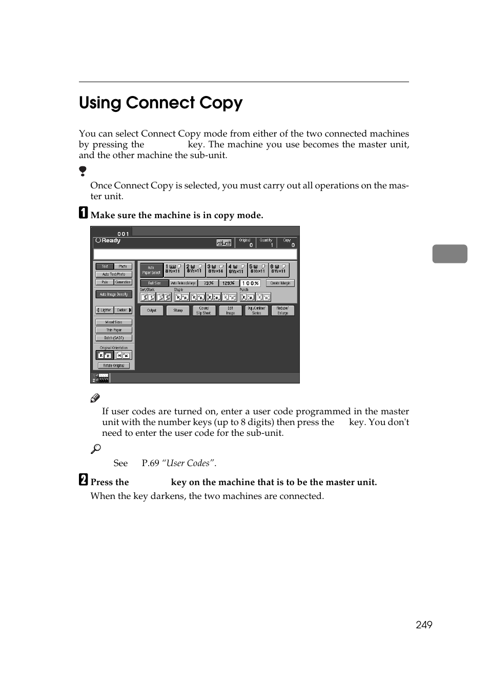 Using connect copy, 4using connect copy | Ricoh 850 User Manual | Page 699 / 804