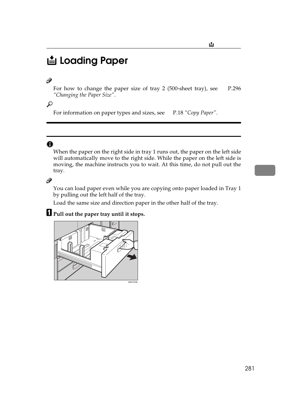 B loading paper, To load paper in tray 1 (tandem tray), 5b loading paper | Ricoh 850 User Manual | Page 731 / 804