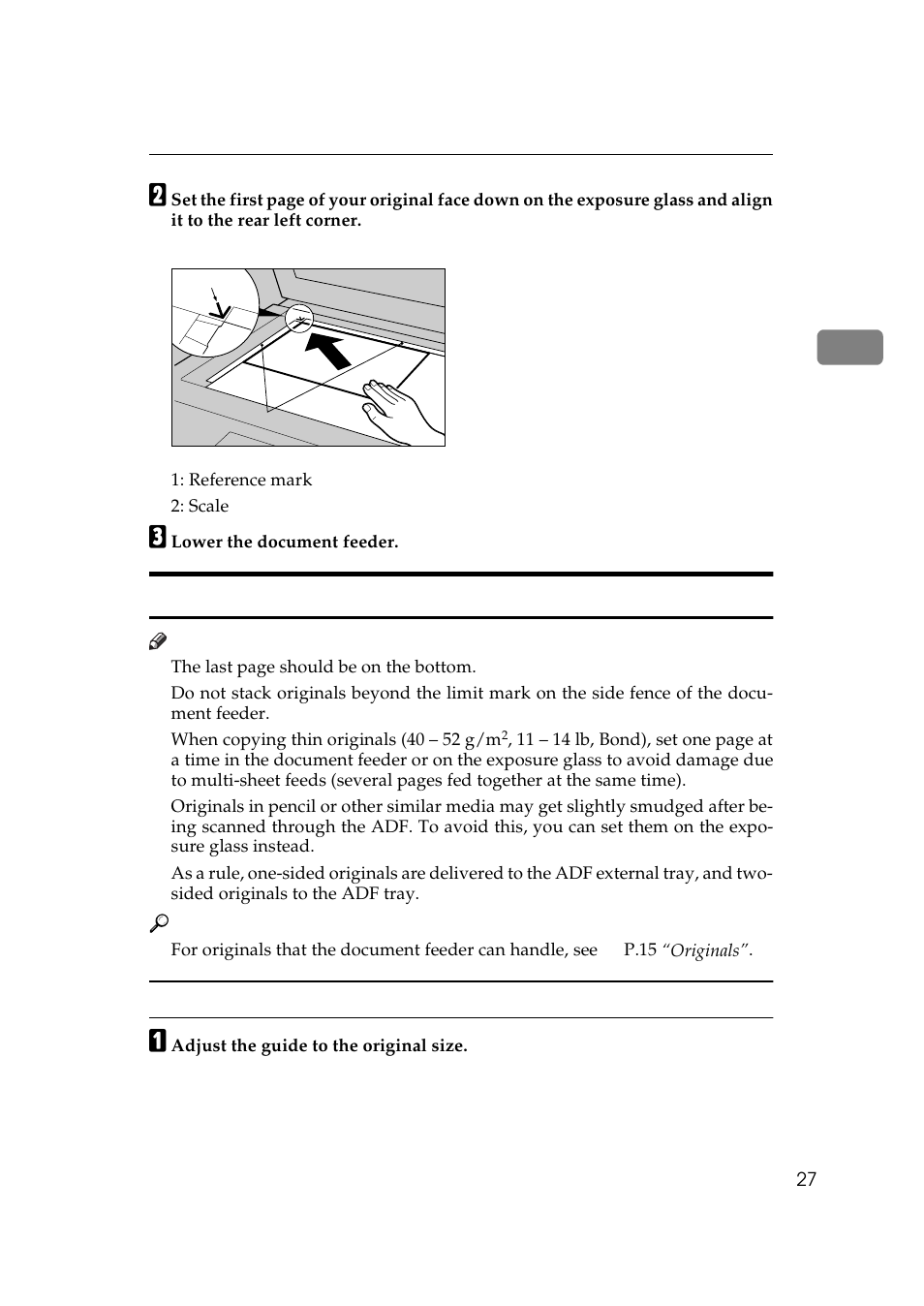 Setting originals in the document feeder | Ricoh 850 User Manual | Page 75 / 804