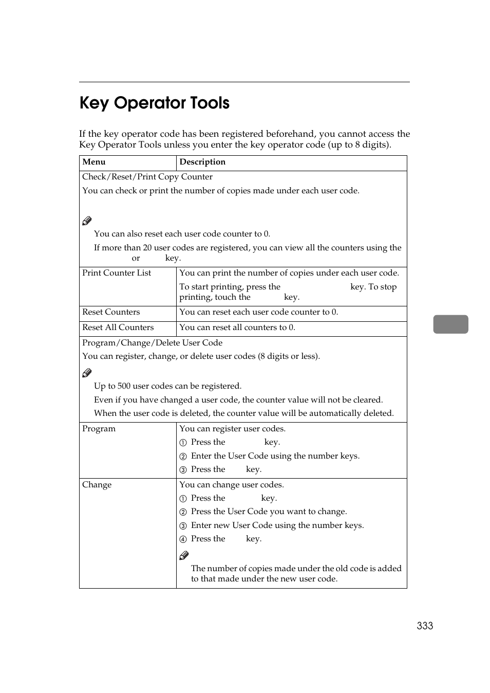 Key operator tools, 6key operator tools | Ricoh 850 User Manual | Page 783 / 804