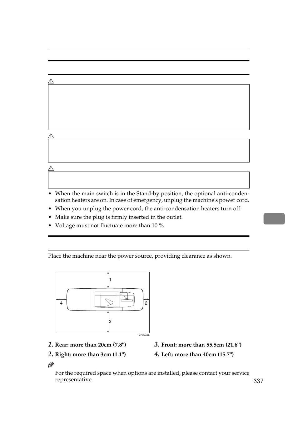 Power connection, Access to machine | Ricoh 850 User Manual | Page 787 / 804