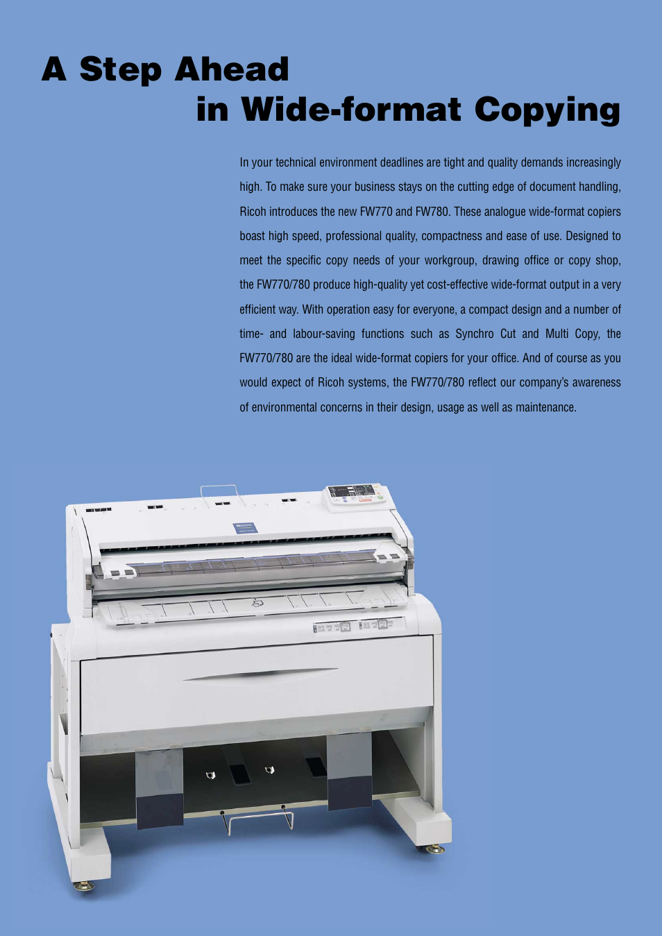 A step ahead in wide-format copying | Ricoh FW780 User Manual | Page 2 / 6