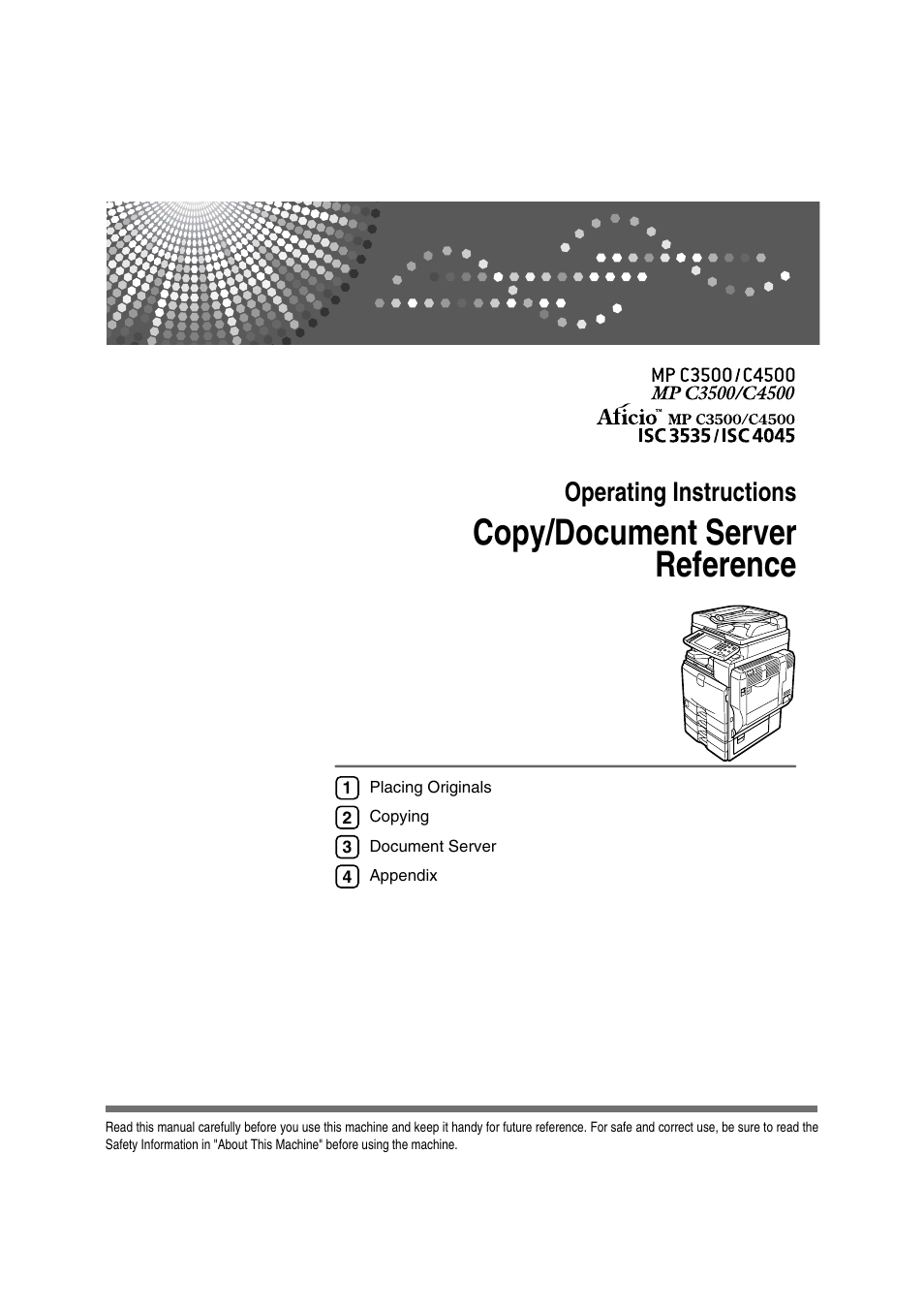 Ricoh Aficio MP C3500 User Manual | 212 pages