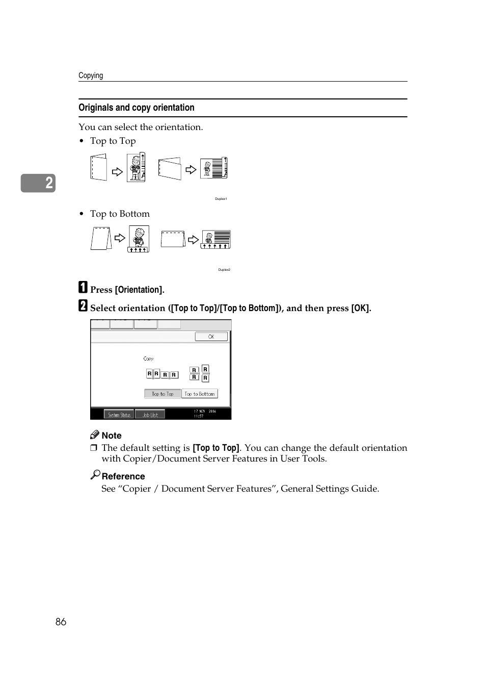 Originals and copy orientation | Ricoh Aficio MP C3500 User Manual | Page 110 / 212