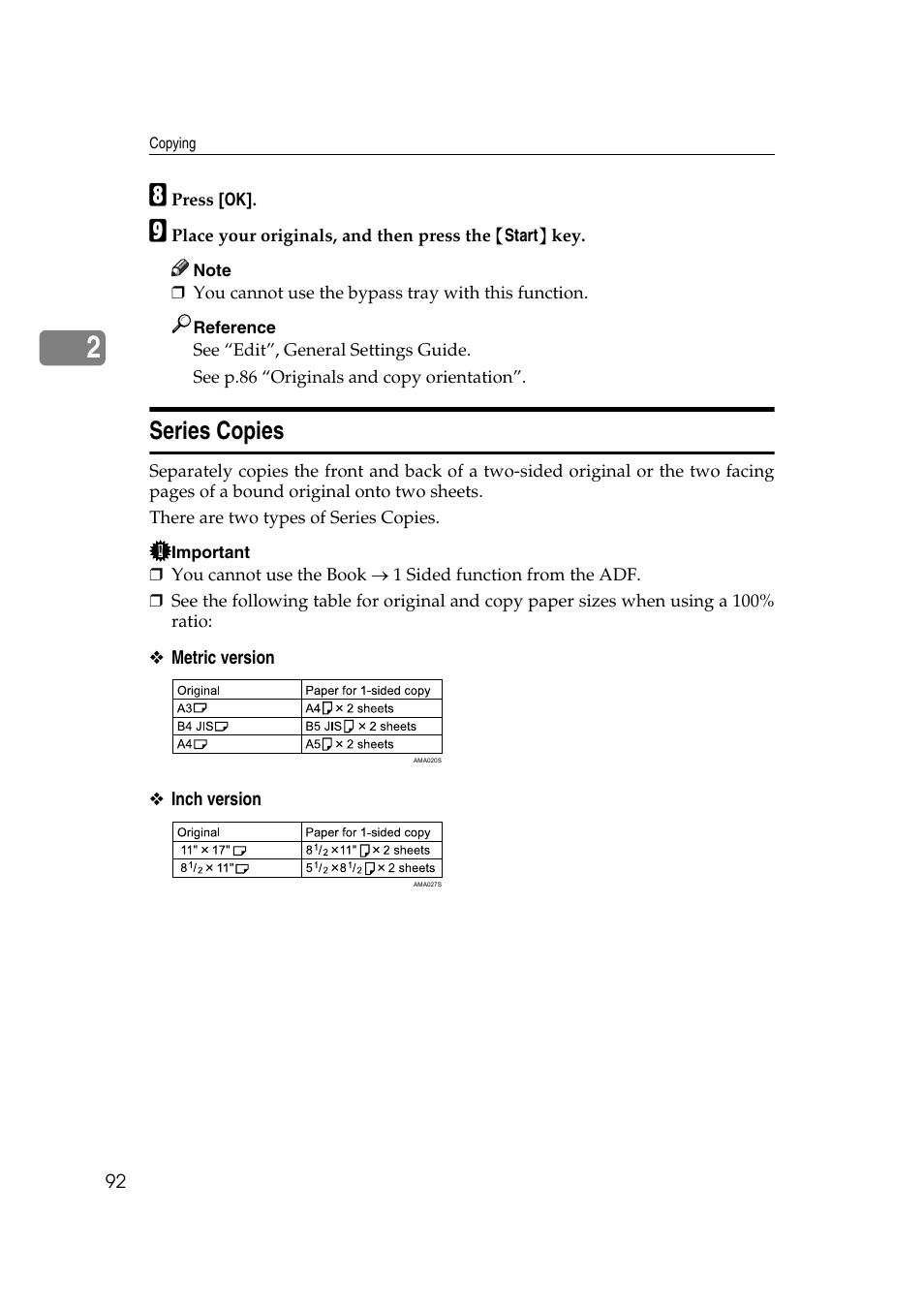 Series copies | Ricoh Aficio MP C3500 User Manual | Page 116 / 212