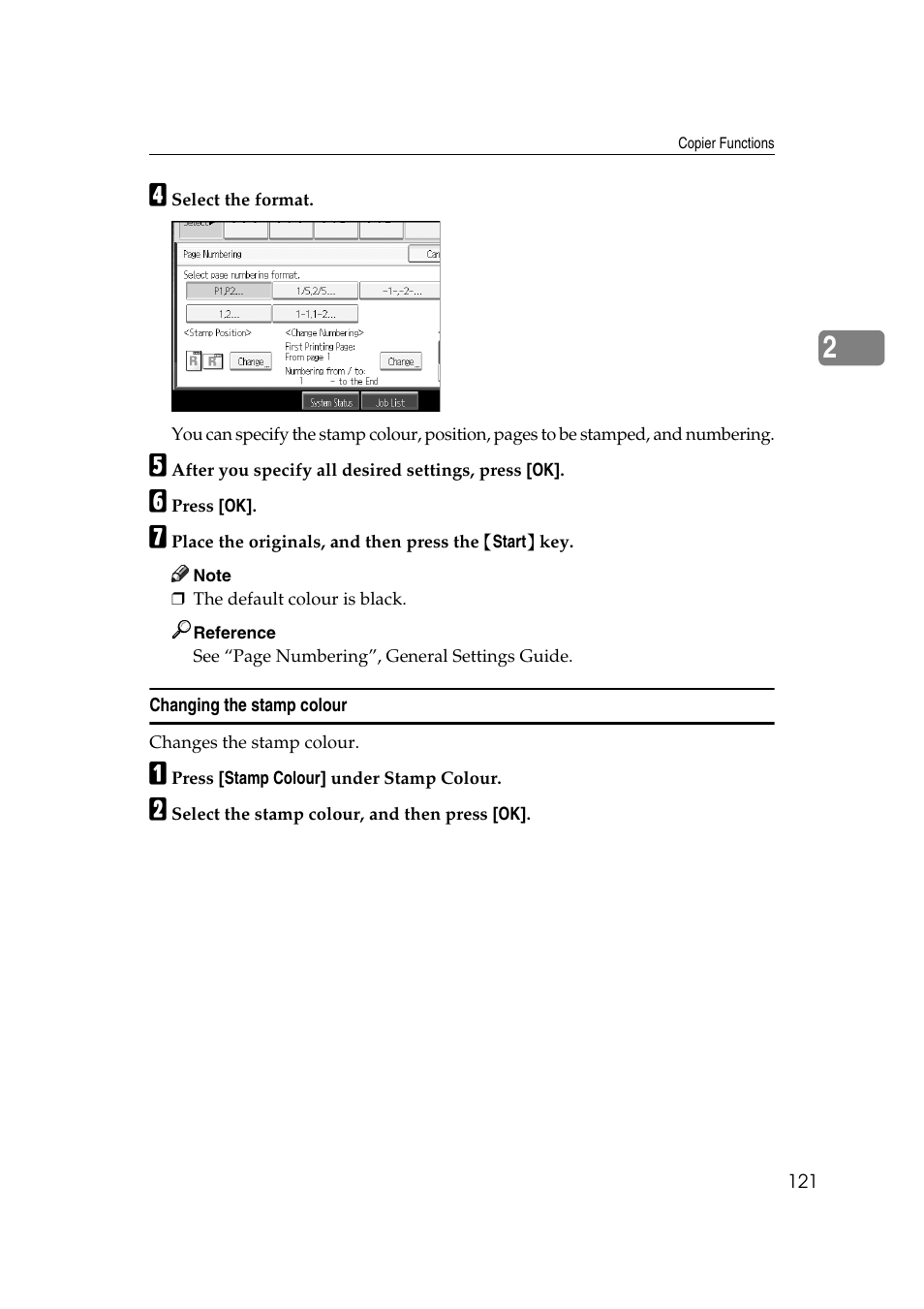 Changing the stamp colour | Ricoh Aficio MP C3500 User Manual | Page 145 / 212