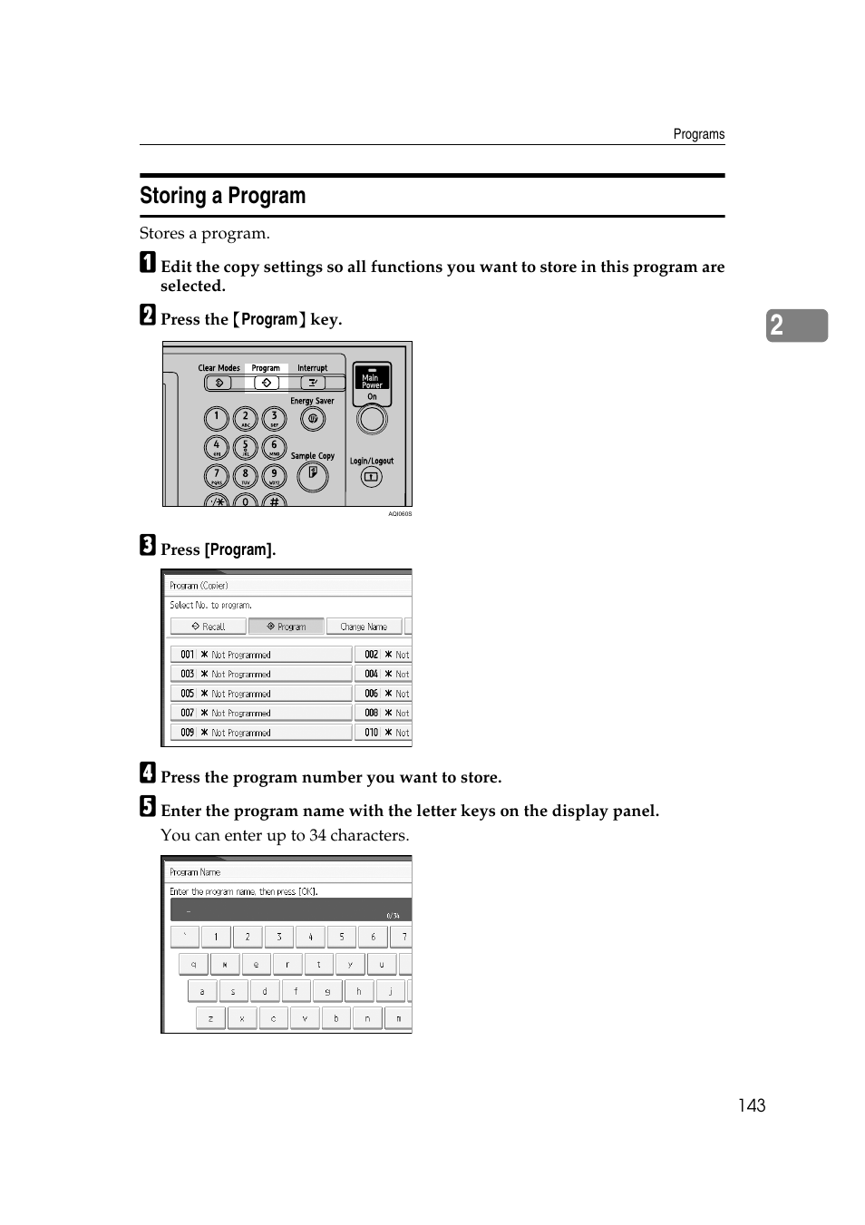 Storing a program | Ricoh Aficio MP C3500 User Manual | Page 167 / 212