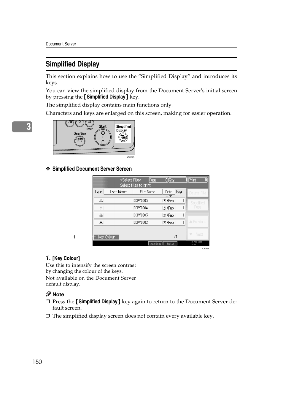 Simplified display | Ricoh Aficio MP C3500 User Manual | Page 174 / 212