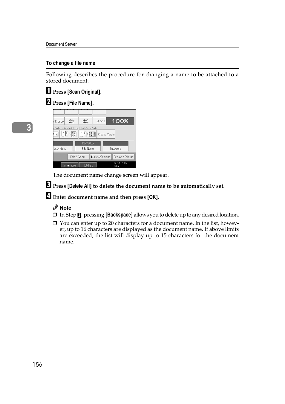 To change a file name | Ricoh Aficio MP C3500 User Manual | Page 180 / 212