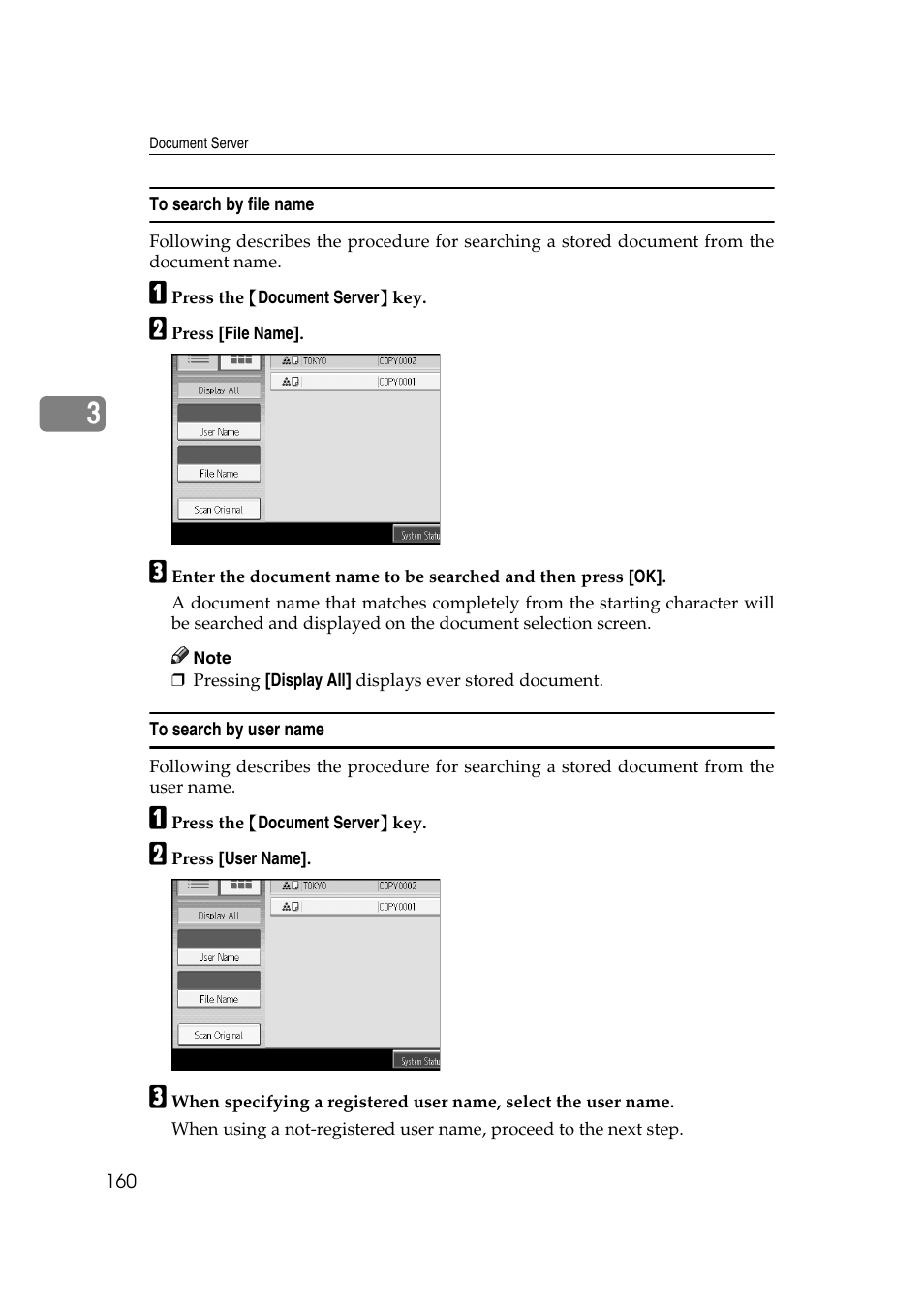 To search by file name, To search by user name | Ricoh Aficio MP C3500 User Manual | Page 184 / 212