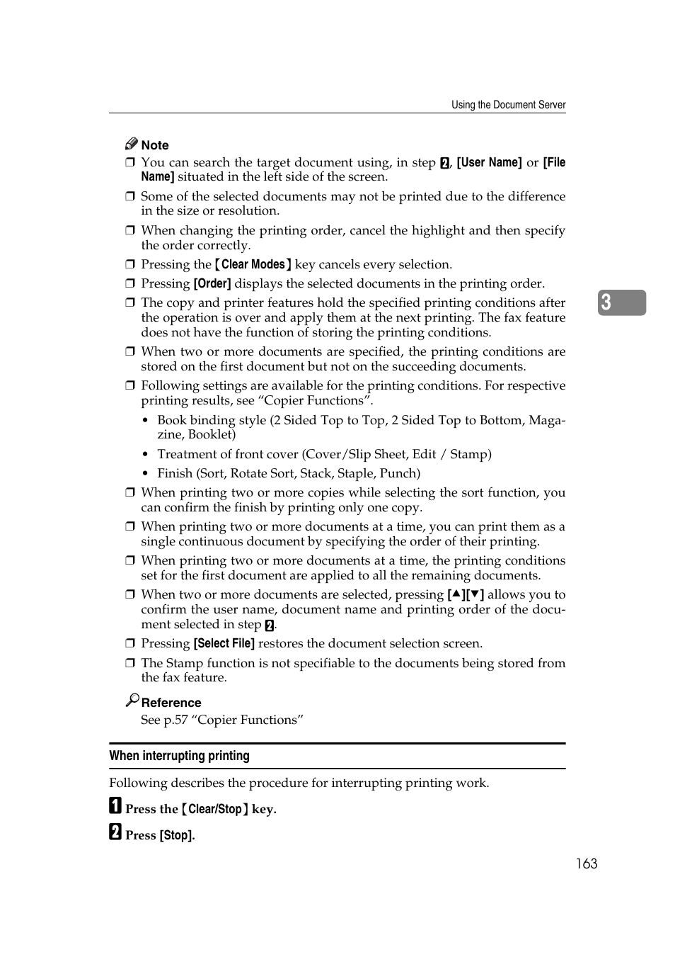 When interrupting printing | Ricoh Aficio MP C3500 User Manual | Page 187 / 212