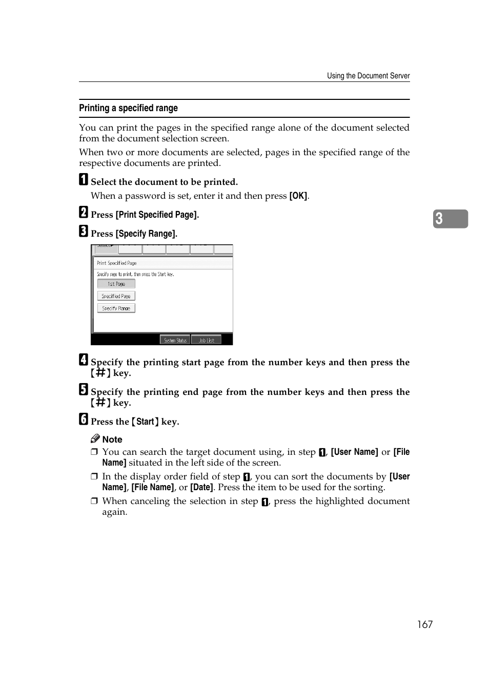 Printing a specified range | Ricoh Aficio MP C3500 User Manual | Page 191 / 212