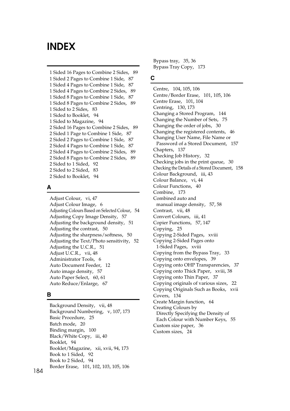 Index | Ricoh Aficio MP C3500 User Manual | Page 208 / 212